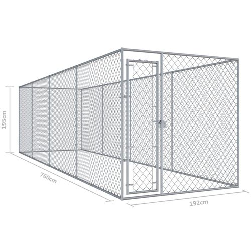 Vanjski kavez za pse 760 x 192 x 185 m slika 5