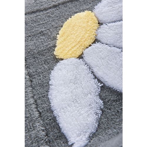 Daisy - Grey Multicolor Acrylic Bathmat Set (3 Pieces) slika 4