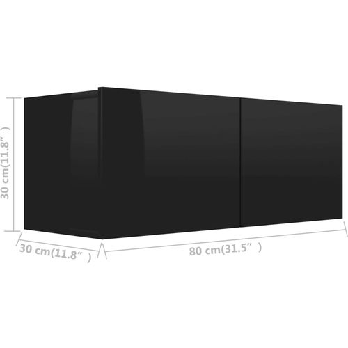 TV ormarić visoki sjaj crni 80 x 30 x 30 cm od iverice slika 48
