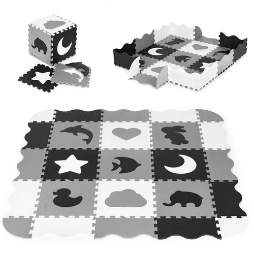 Ecotoys edukativna puzzle podloga za igru crno-bijela 25kom. slika 1