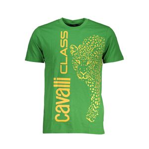 CAVALLI CLASS GREEN MEN'S SHORT SLEEVED T-SHIRT