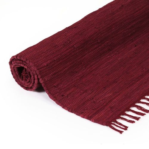 Ručno tkani tepih Chindi od pamuka 160x230 cm bordo slika 3