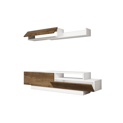 Woody Fashion TV jedinica, Elda - White, Walnut slika 3