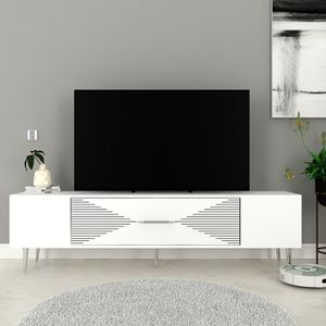 TV Stalak Dekol1 - Bijeli i Srebrni