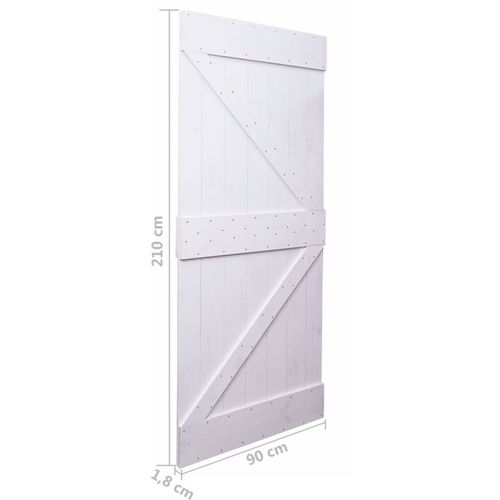 Vrata od masivne borovine 90 x 210 cm bijela slika 7