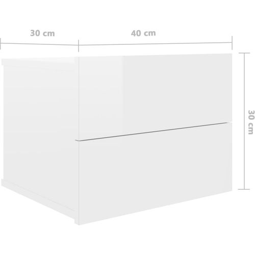 Noćni ormarić sjajni bijeli 40x30x30 cm od konstruiranog drva slika 41