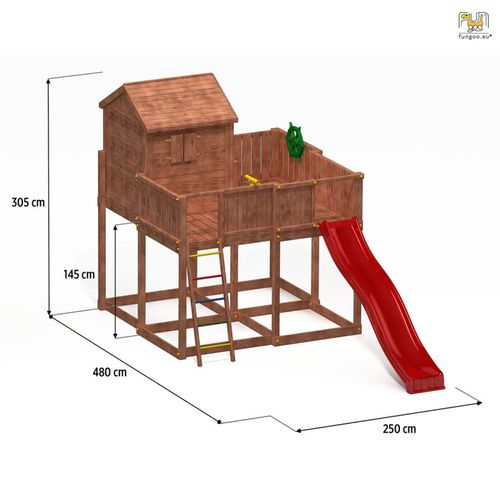 Fungoo kućica MYSPACE XL - drveno dječje igralište slika 3