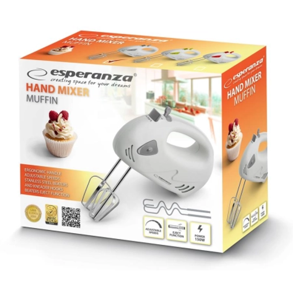 Esperanza Ručni Mikser Muffin EKM007E 150W slika 2