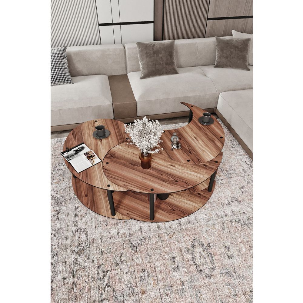 Set stolova "Yin Yang 3 70" - boja orahovog drveta slika 3