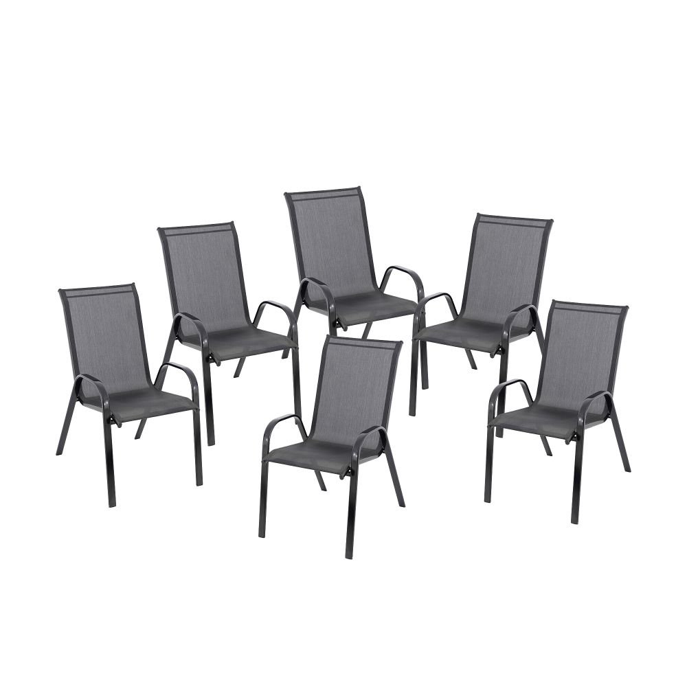 Set Aruba vrtnih stolica 6/1 crna slika 2