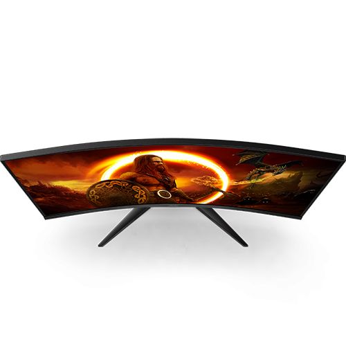 AOC Monitor LED CQ32G2SE 32” Gaming zakrivljeni 165Hz QHD (31.5“, 16:9, 2560x1440, VA, 165Hz, 250 cd/m², 3000:1, 1 ms, 2xHDMI, DP, Speakers, Tilt, Frameless) Black-Red, 3y slika 2