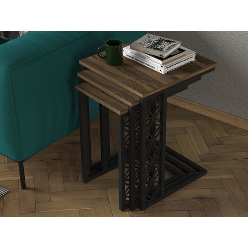 Klark - Walnut Walnut Nesting Table (3 Pieces) slika 2