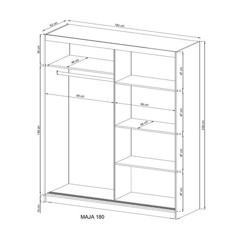 Garderobni ormar MAJA I 180 bijeli slika 2