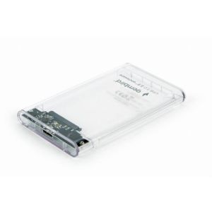 Gembird USB 3.0 2.5'' enclosure, for 9.5 mm drive, transparent plastic