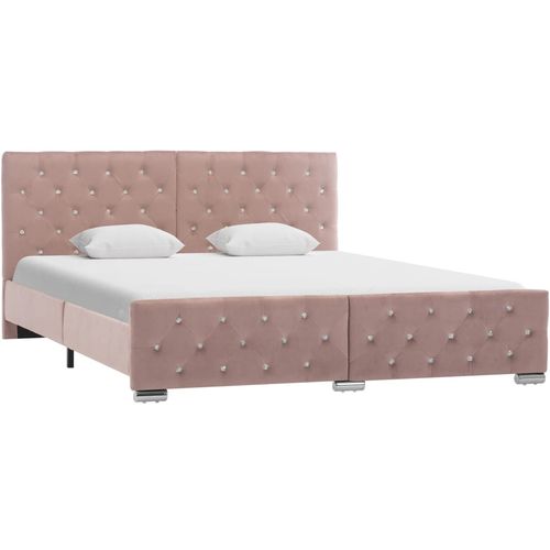 Okvir za krevet ružičasti baršunasti 160 x 200 cm slika 31