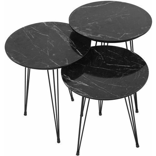 Siyah Mermer Desenli 3'Lü Tel Ayaklı Yuvarlak Zigon Sehpa Grey
Black Nesting Table (3 Pieces) slika 2