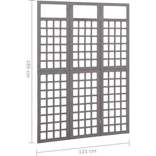 Sobna pregrada / rešetka s 3 panela od jelovine siva 121x180cm slika 6