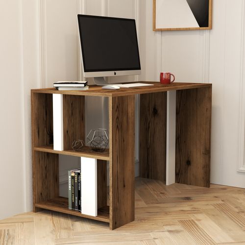 Woody Fashion Studijski stol, Lima - Walnut, White slika 3