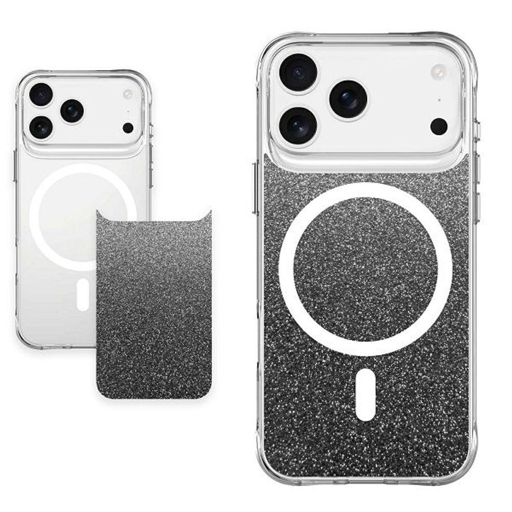 MM TPU IPHONE 17 PRO - DROP-PROOF PURE MAGSAFE clear/glitter 2 in 1 slika 1
