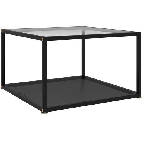 322891 Coffee Table Transparent and Black 60x60x35 cm Tempered Glass slika 1