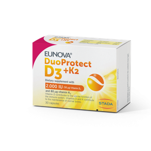 EUNOVA DUOPROTECT D3+K2 2000IU 30 KAPSULA