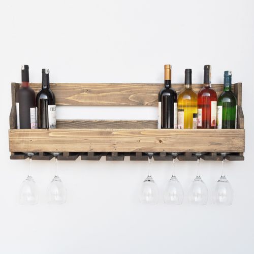 Icki011 Walnut Wooden Wine Rack slika 2