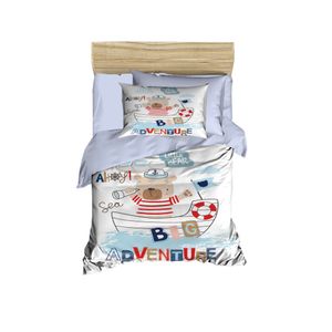 Set posteljine za bebe PH166 - Plava/Bijela/Narandžasta