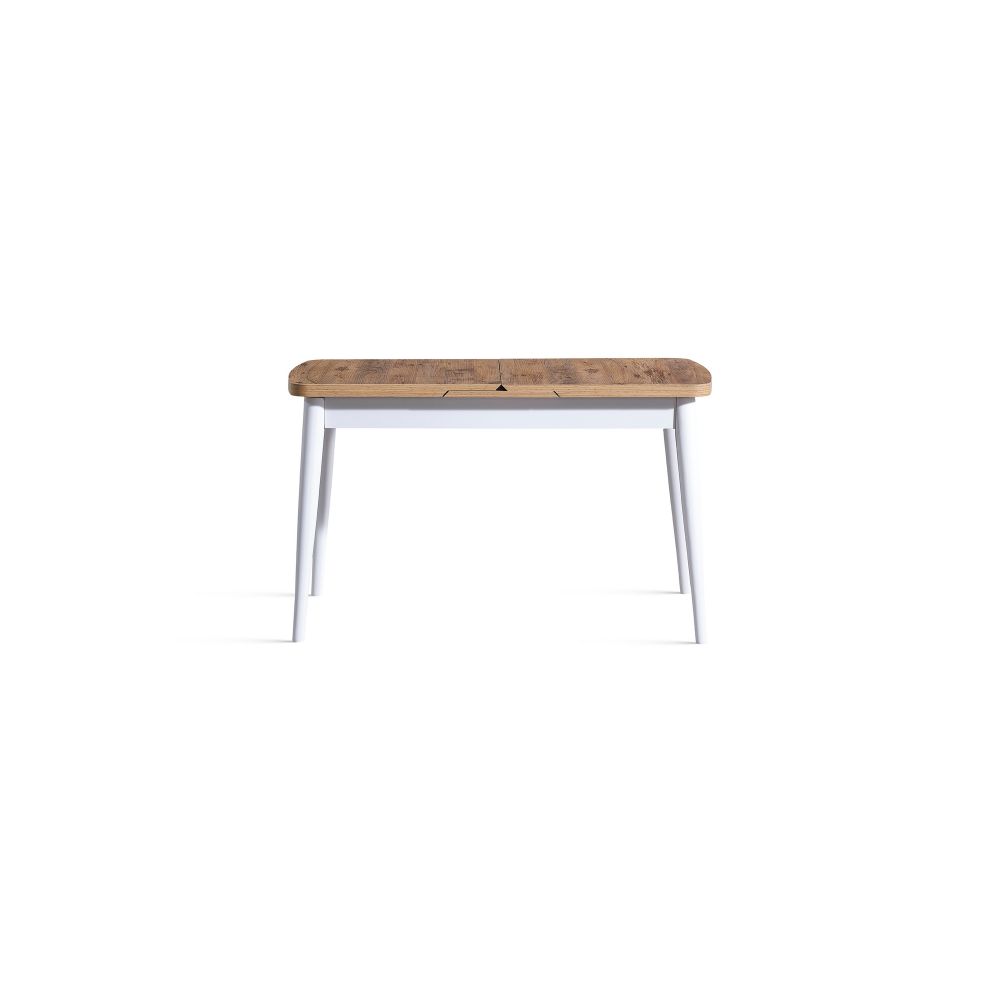 Milla - Bijeli, Prirodno Bijeli Proširivi Trpezarijski Sto i Stolice (Set od 4 Komada) slika 8