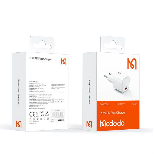 MCDODO CH-4020 ZIDNI Punjač 20W, TIP-C, BELI slika 3