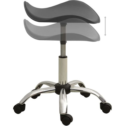 Salonski stolac od umjetne kože sivi slika 3