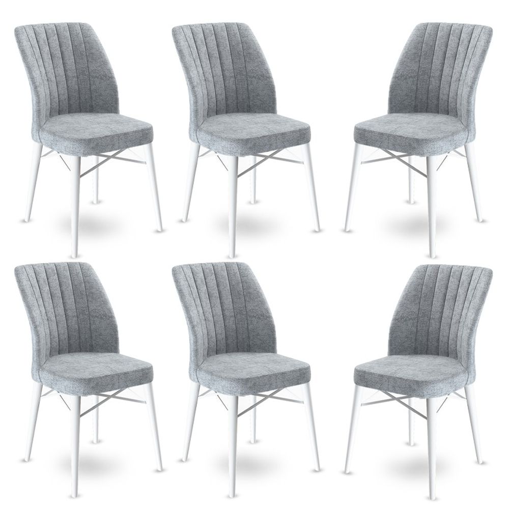 Flex - Sivi, Bijeli Set Stolica (6 Komada) slika 1