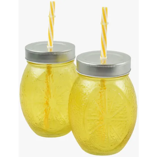 Čaša sa slamčicom - dve u setu - žuta slika 4