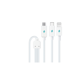 Ttec Kabel - Trio - Lightning, USB-C & MicroUSB to USB (1,20m) - White