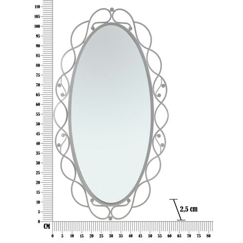 Mauro Ferretti Zidno ogledalo ovalno srebro cm 60x2,5x110 slika 6