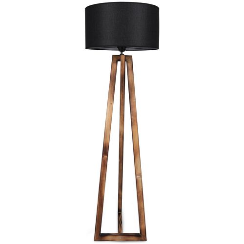 Maçka Yanık Ahşap Lambader Silindir Hasır Siyah Abajurlu Brown
Black Floor Lamp slika 6