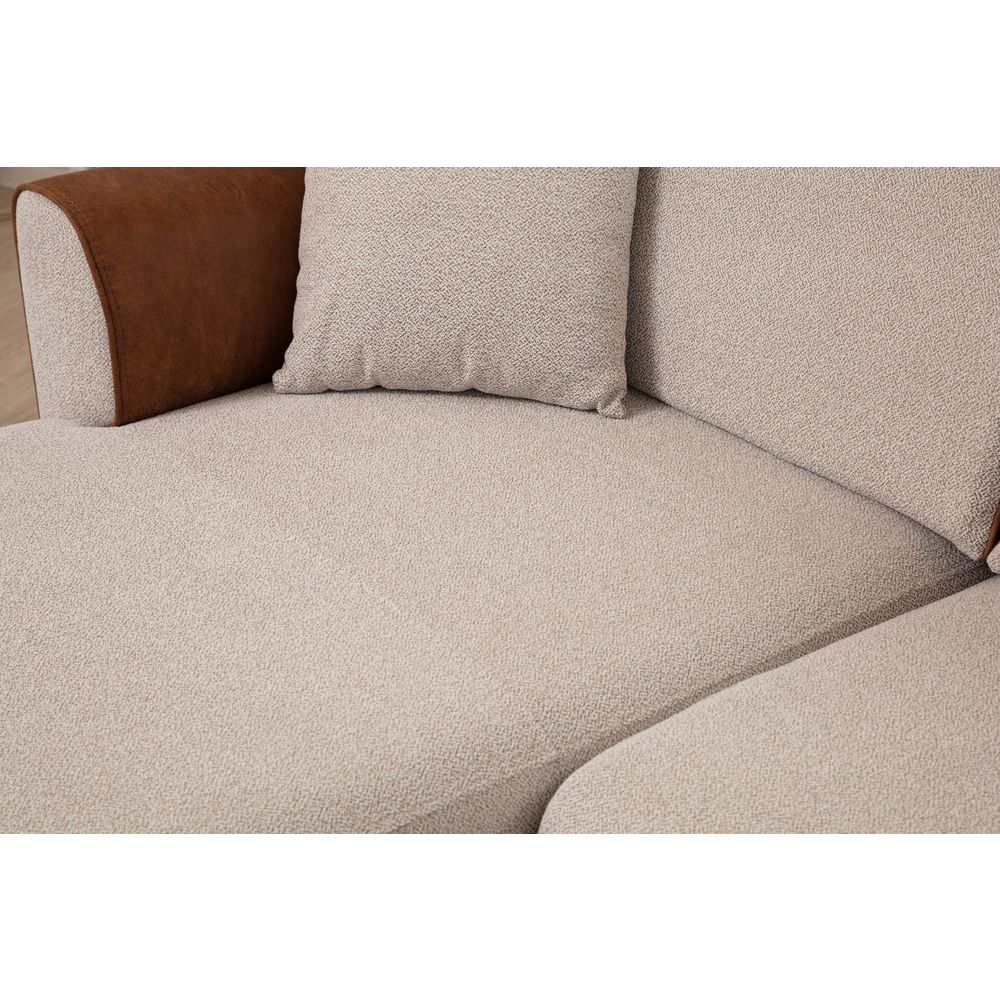 Ugaona Sofa na Razvlačenje Aren Left - Bež Cimet slika 4