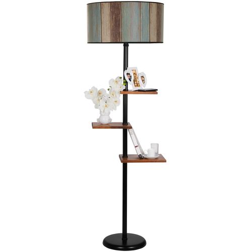 Moda lambader siyah silindir renkli abajurlu Multicolor Floor Lamp slika 2
