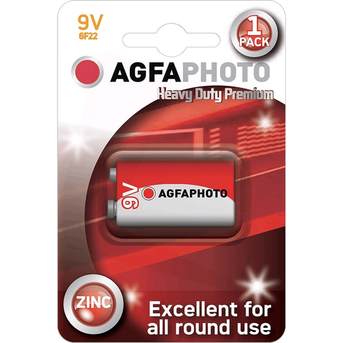 Agfa Zinc baterije, 6F22, 9 V, blister 1 kom. - 9V B1 slika 1