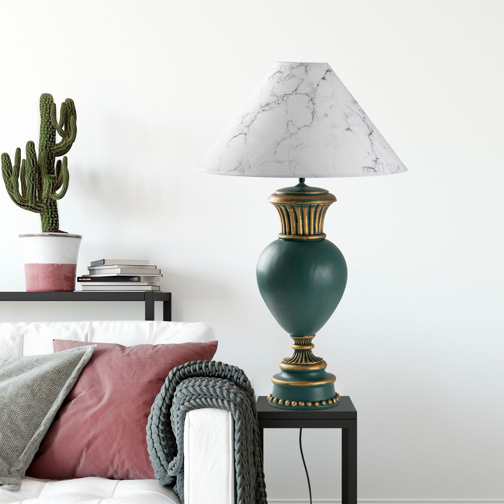 ELEGANZE-5322 Zelena i Bijela Stolna Lampa slika 1