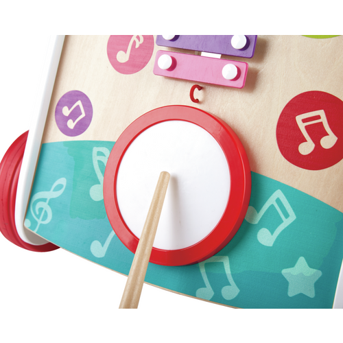 Hape Drvena muzička guralica Music Push Learning Walker E0383A slika 4