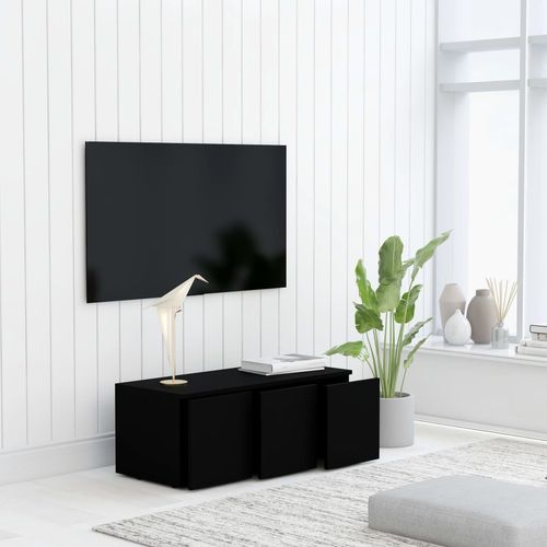TV ormarić crni 80 x 34 x 30 cm od iverice slika 4