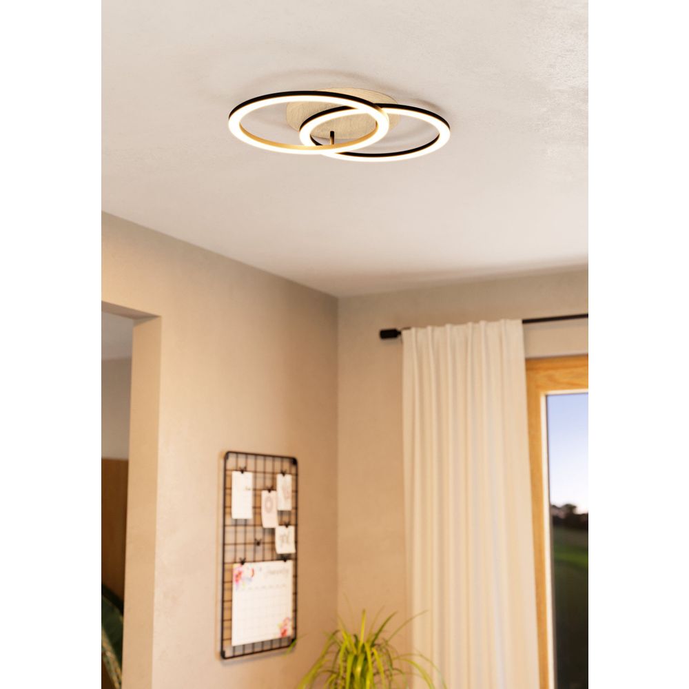 Eglo zidna/stropna LED rasvjeta 'LOMALTAS-Z' - 2x16W, crno/bijela drvo slika 2