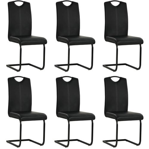 Konzolne blagovaonske stolice od umjetne kože 6 kom crne slika 1