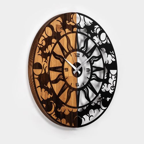 Wallity Ukrasni drveni zidni sat, Wooden Clock - 74 slika 6