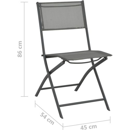 Sklopive vrtne stolice 4 kom sive od čelika i tekstilena slika 12