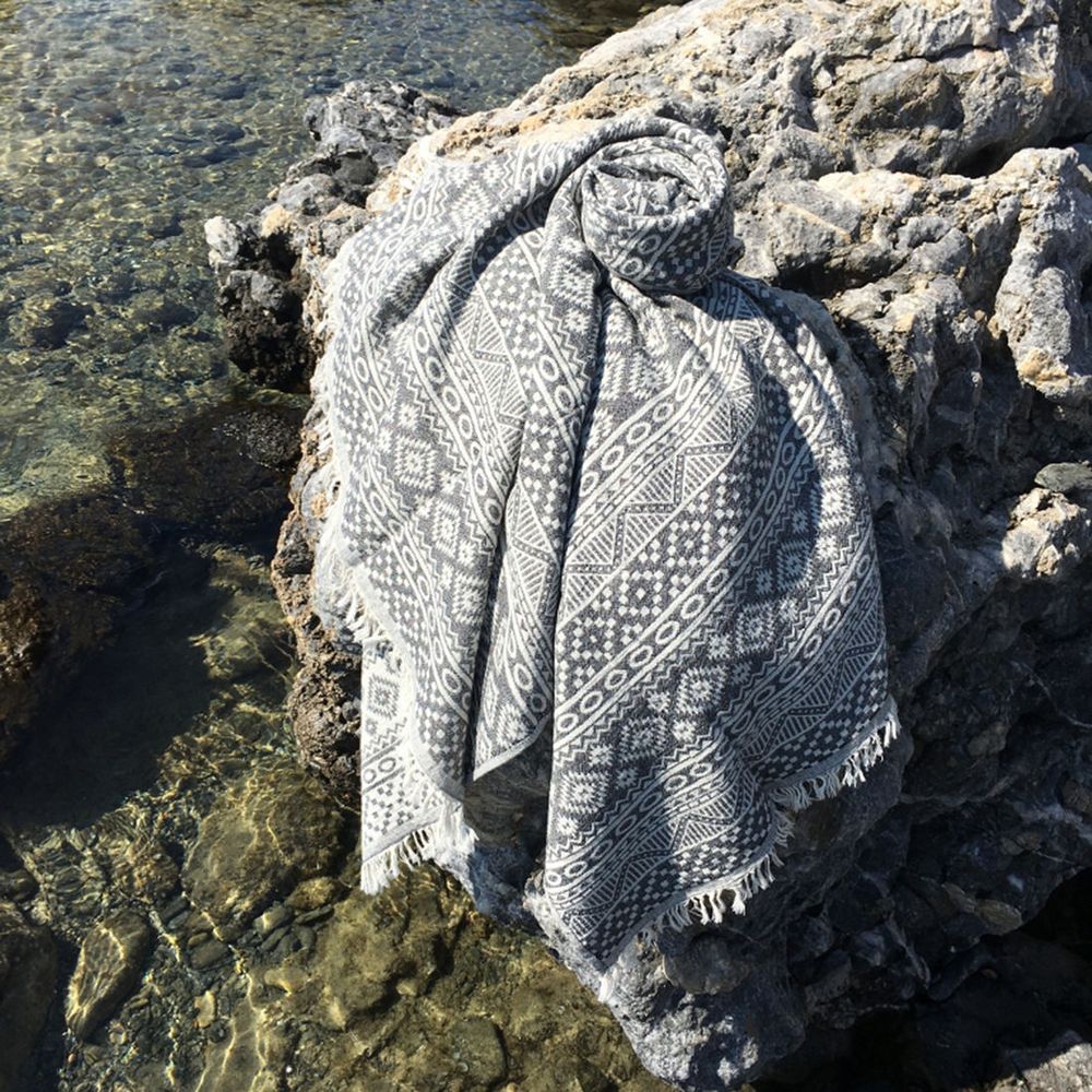 Cicim - Crno-Bež Fouta (Peškir za plažu) slika 2