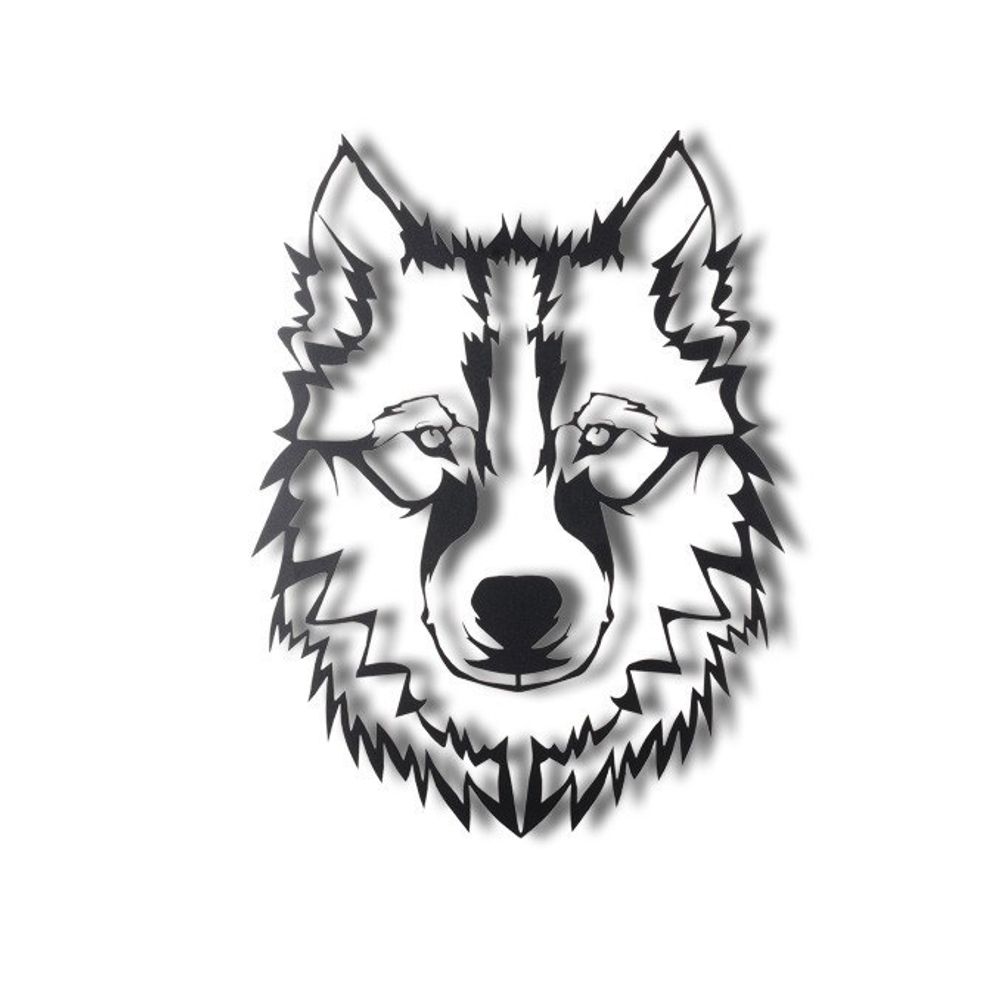 Wolf v11 Crni Dekorativni Metalni Zidni Ukras slika 7