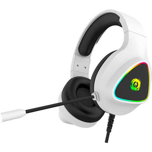 CANYON Shadder GH-6, RGB gaming headset with Microphone, Microphone frequency response: 20HZ~20KHZ, ABS+ PU leather, USB*1*3.5MM jack plug, 2.0M PVC cable, weight: 300g, White slika 1