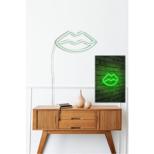 Wallity Ukrasna plastična LED rasvjeta, Lips - Green slika 10