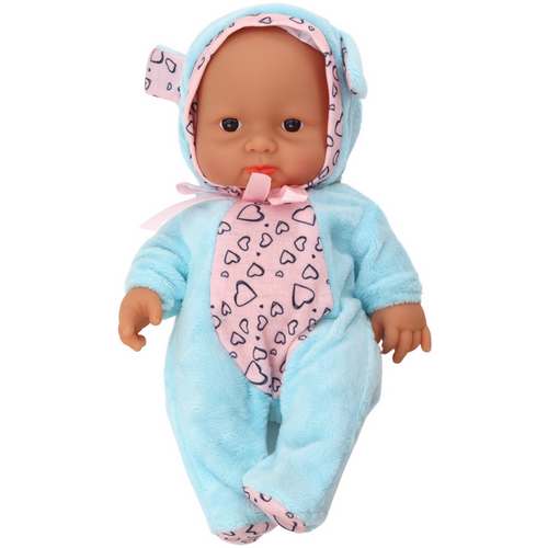 Mala beba lutka - Odjeća, šešir, mašna - Plavo roza odjeća slika 2